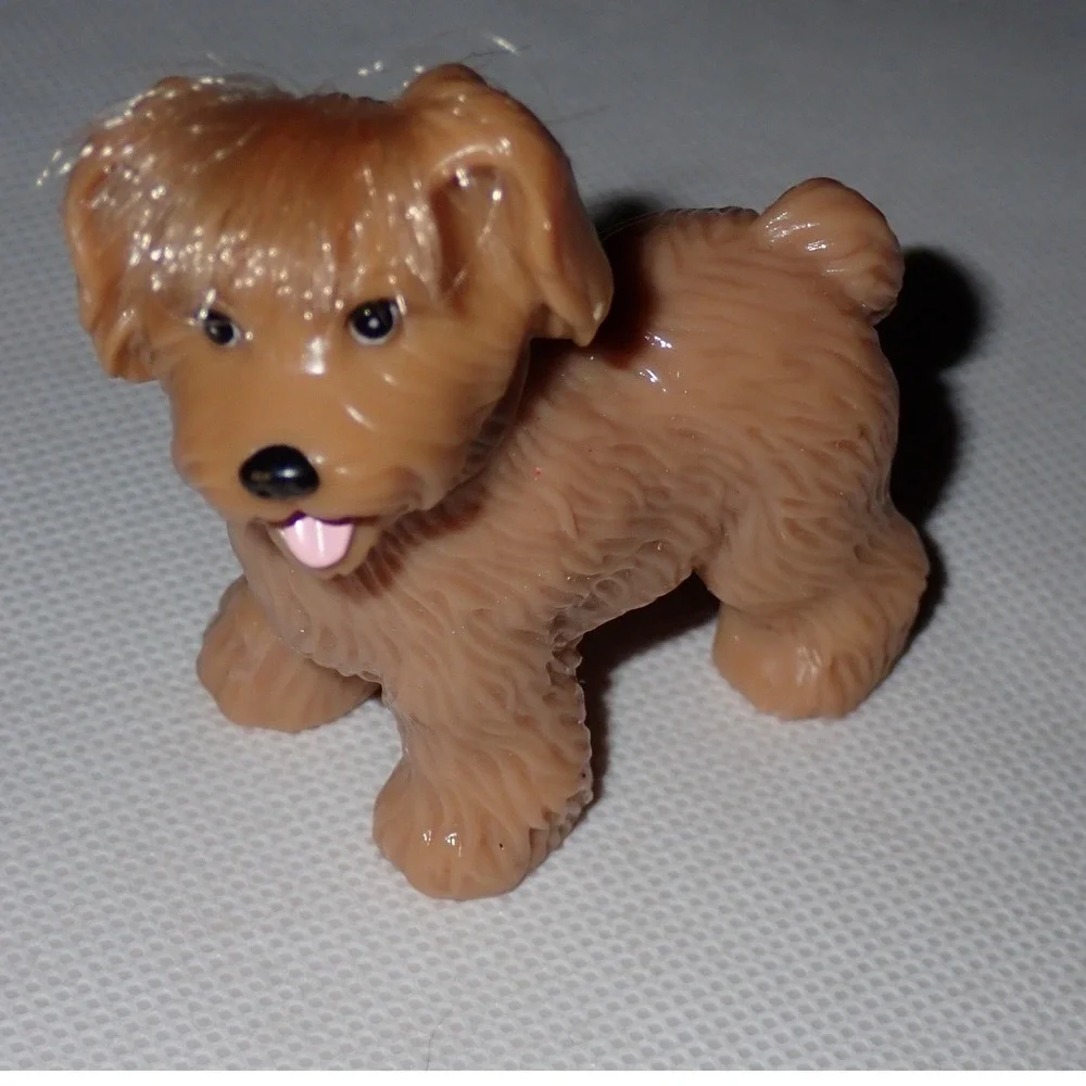 Fisher Price Loving Family Dollhouse Brown Puppy Dog has touch & Feel 